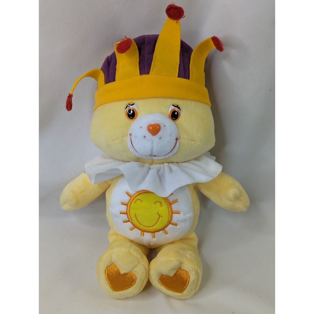 Care Bears Funshine Crown Plush 10 Inch 2004 Play Along Stuffed Animal Toy